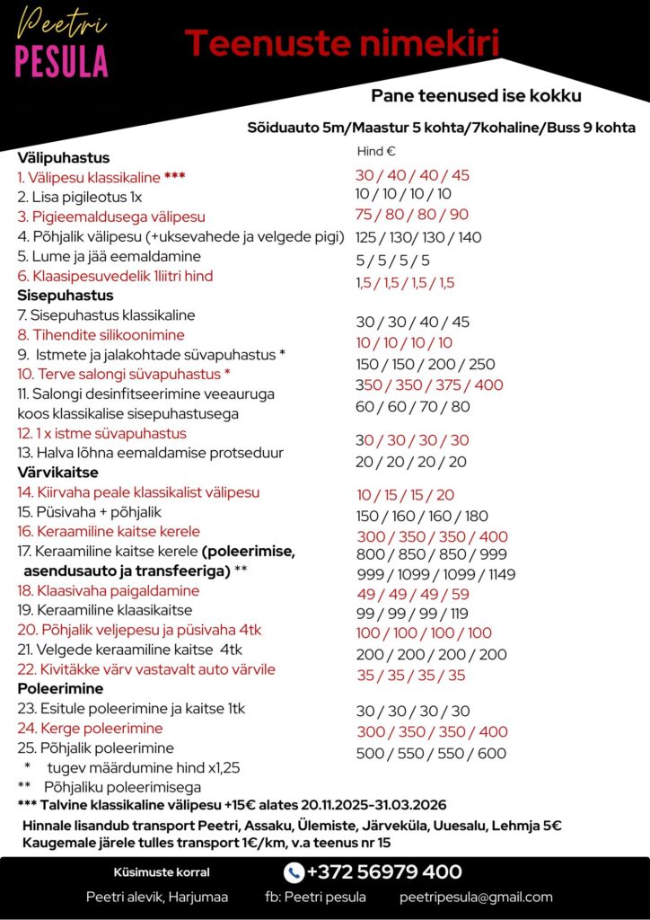kogu teenuste hinnakiri (1) kogu teenuste hinnakiri (1)